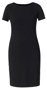 NNT Womens Crepe Stretch S/S Dress Scoope Neckline Black Dress CAT62U-Collins Clothing Co