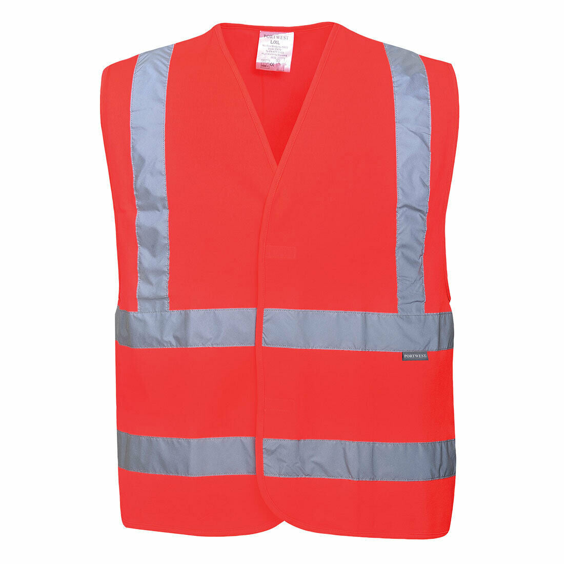 Portwest Mens Hi-Vis Two Band & Brace Vest Reflective Lightweight Work C470-Collins Clothing Co