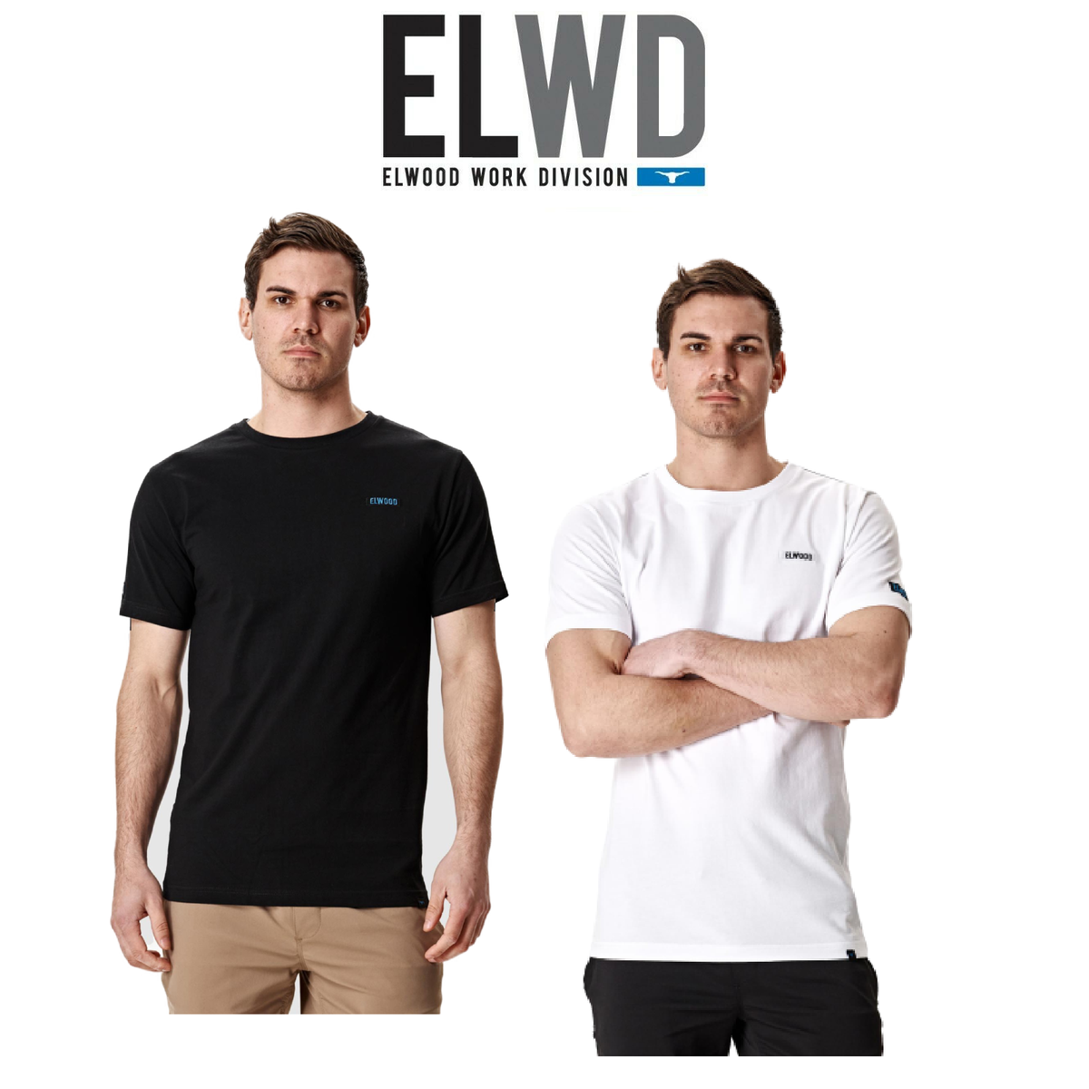 Elwood Mens Corp Tee Cotton Short Sleeve Stretch T-Shirt Work Casual EWD814