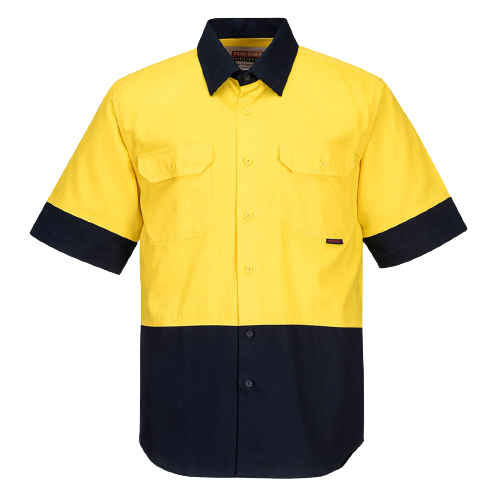 Portwest Hi-Vis Two Tone Regular Weight Short Sleeve Shirt Work Safety MS902-Collins Clothing Co