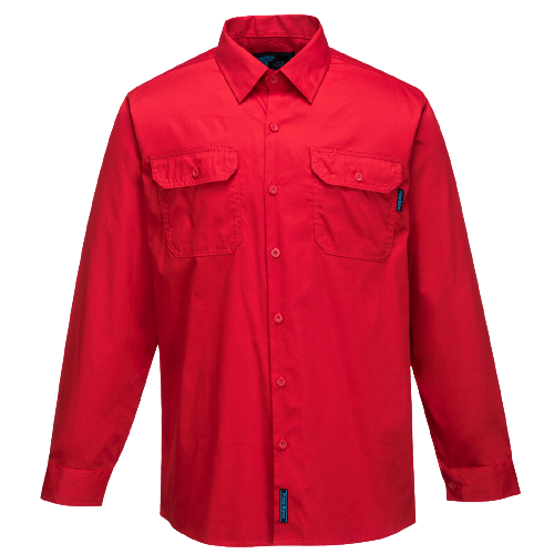 Portwest Hi-Vis Lightweight Long Sleeve Shirt Collared Button Comfy Shirt MS301-Collins Clothing Co