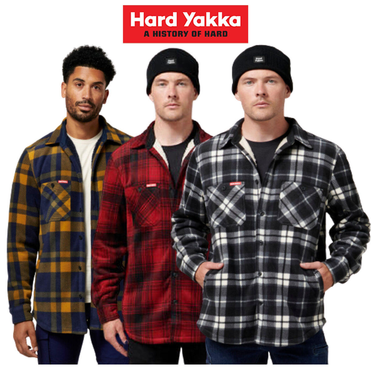 Hard Yakka Mens Legends Sherpa Comfy Fleece Jacket With Free Beanie Work Y06518
