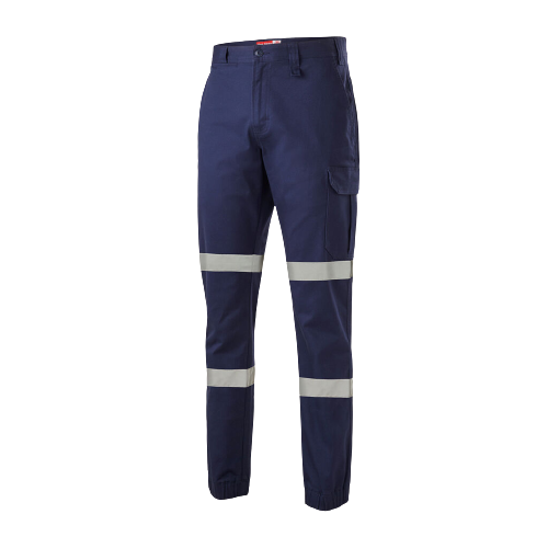 Hard Yakka Mens Cargo Cuffed Pants Taped Work Tough Safety Reflective  Y02411-Collins Clothing Co