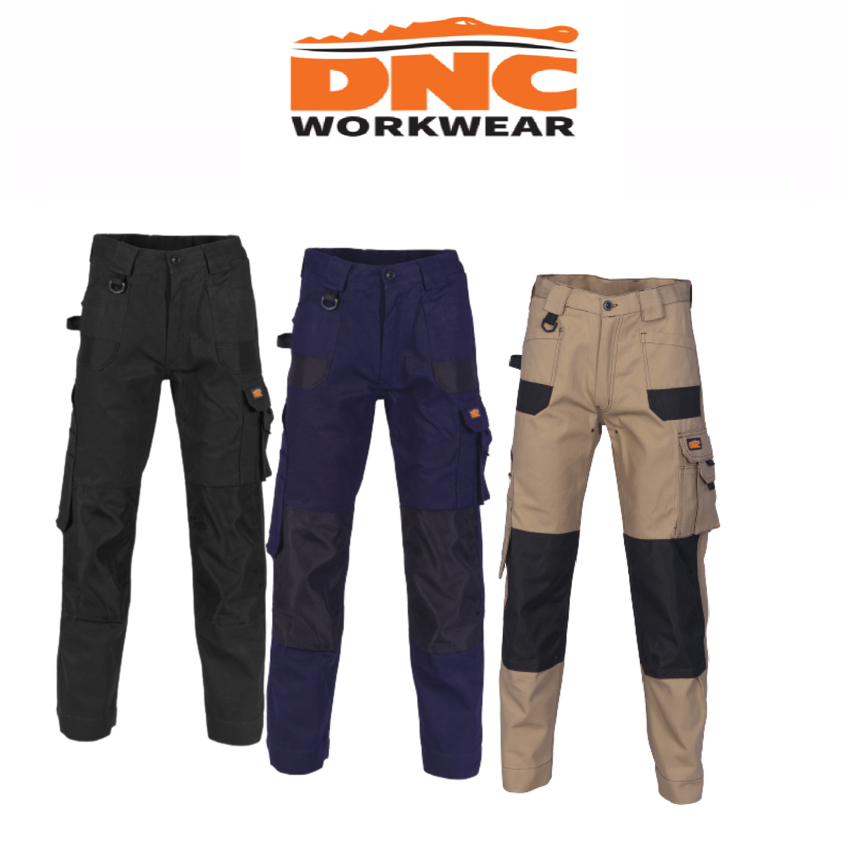 DNC Workwear Duratex Cotton Duck Weave Cargo Pants Work Safety Pant 3335