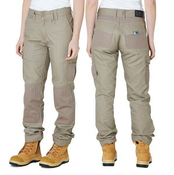 Womens Elwood Utility Work Pants Stretch Canvas Phone Pocket Tradie Tough EWD501-Collins Clothing Co