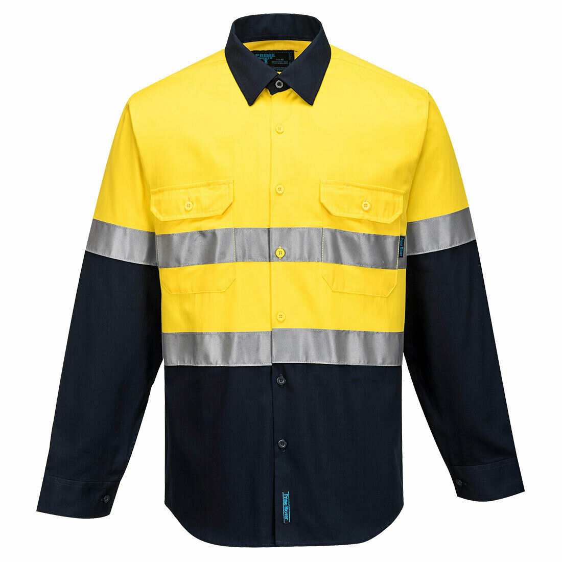 Portwest Mens Prime Mover Work Hi-Vis Two Cotton Reflective Shirt Taped MA101-Collins Clothing Co