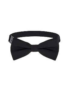 NNT Plain Black Bow Tie Pre Tied Adjustable Neck Black Band CATK34-Collins Clothing Co