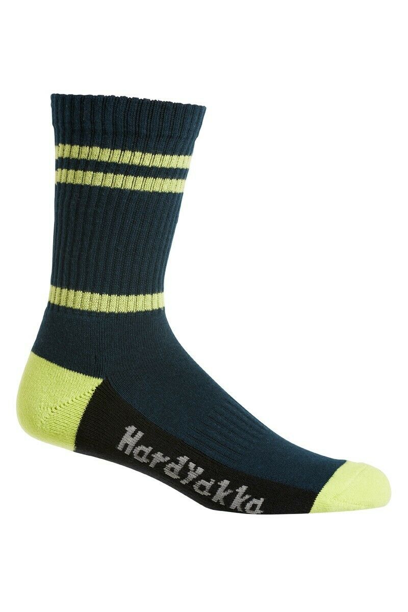 Hard Yakka Cotton Crew Work Socks 5 Pack Logo Athletic Padded Black Y20035-Collins Clothing Co