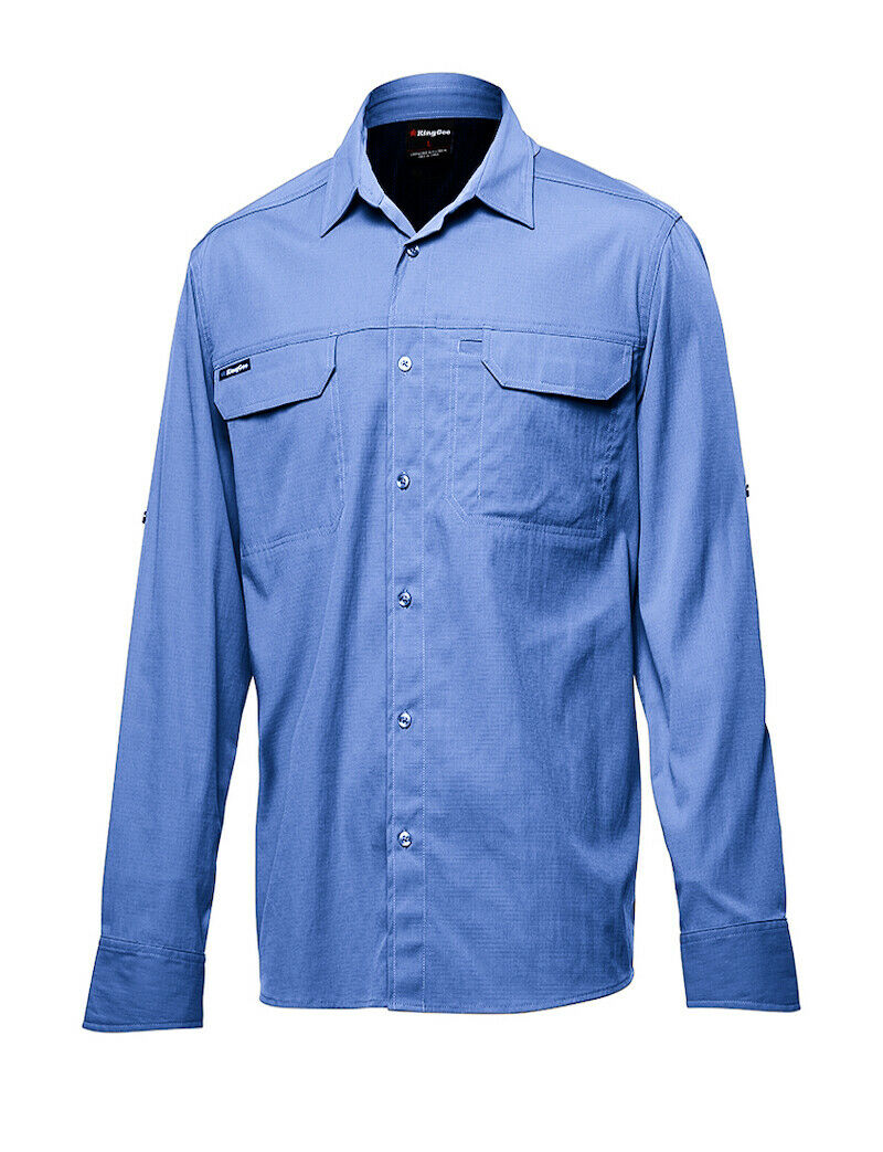 KingGee Mens KingGee Drycool Shirt L/S Breathable Comfort 2 Piece Collar K14023-Collins Clothing Co