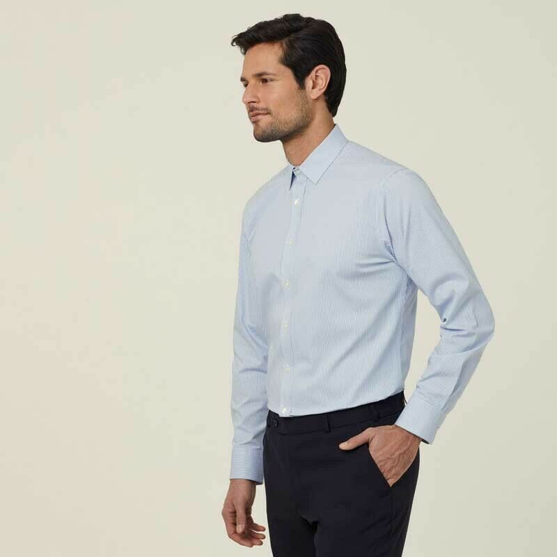 NNT Mens Avignon Stripe Long Sleeve Shirt Casual Regular Fit Business CATJD9-Collins Clothing Co