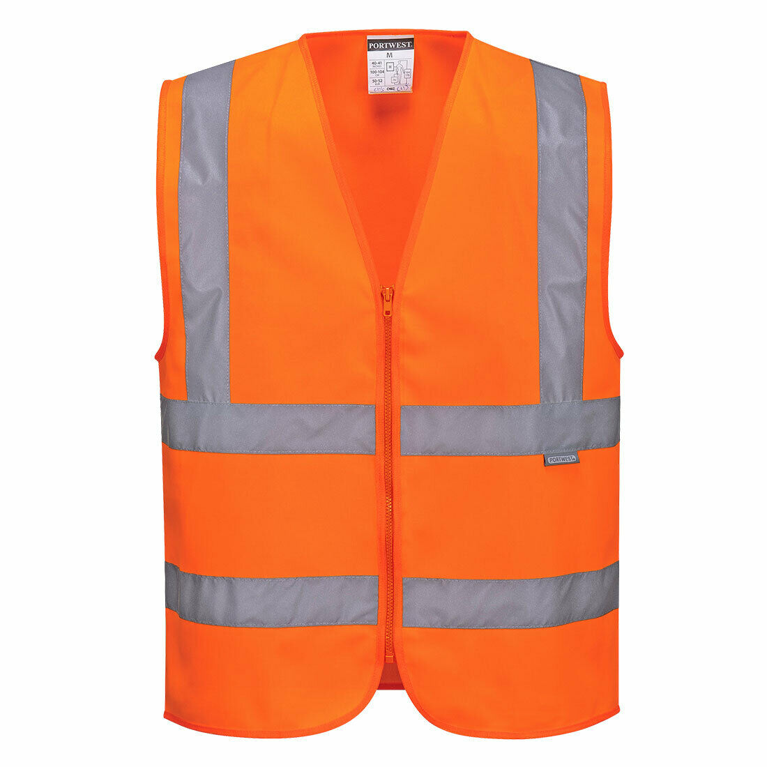 Portwest Mens Hi-Vis Zipped Band & Brace Vest Lightweight Taped Safety Work C375-Collins Clothing Co