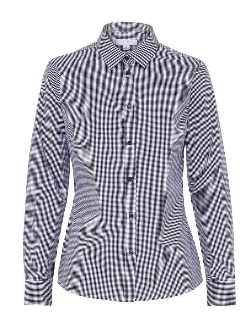 NNT Womens Avignon Gingham Business Shirts Long Sleeve Check Formal Shirt CATUKS-Collins Clothing Co