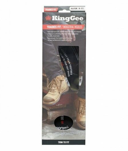 KingGee Mens Tradie Insoles Memory Foam Comfort Trim To Fit Work Safety K09500-Collins Clothing Co