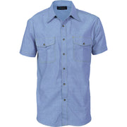 DNC Workwear Mens Twin Flap Pocket Cotton Chambray - Short Sleeve Casual 4103-Collins Clothing Co