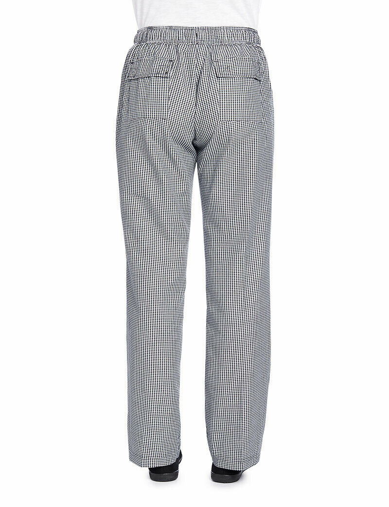 NNT Womens Chef Works Small Check Chef Pants Drawstring Waistband Pant CAT3S7-Collins Clothing Co