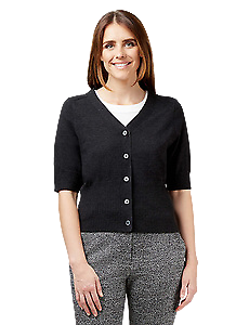 NNT Womens Wool Rich SS Rib Trim Cardigan V Neck Button Shirt CAT5CK-Collins Clothing Co