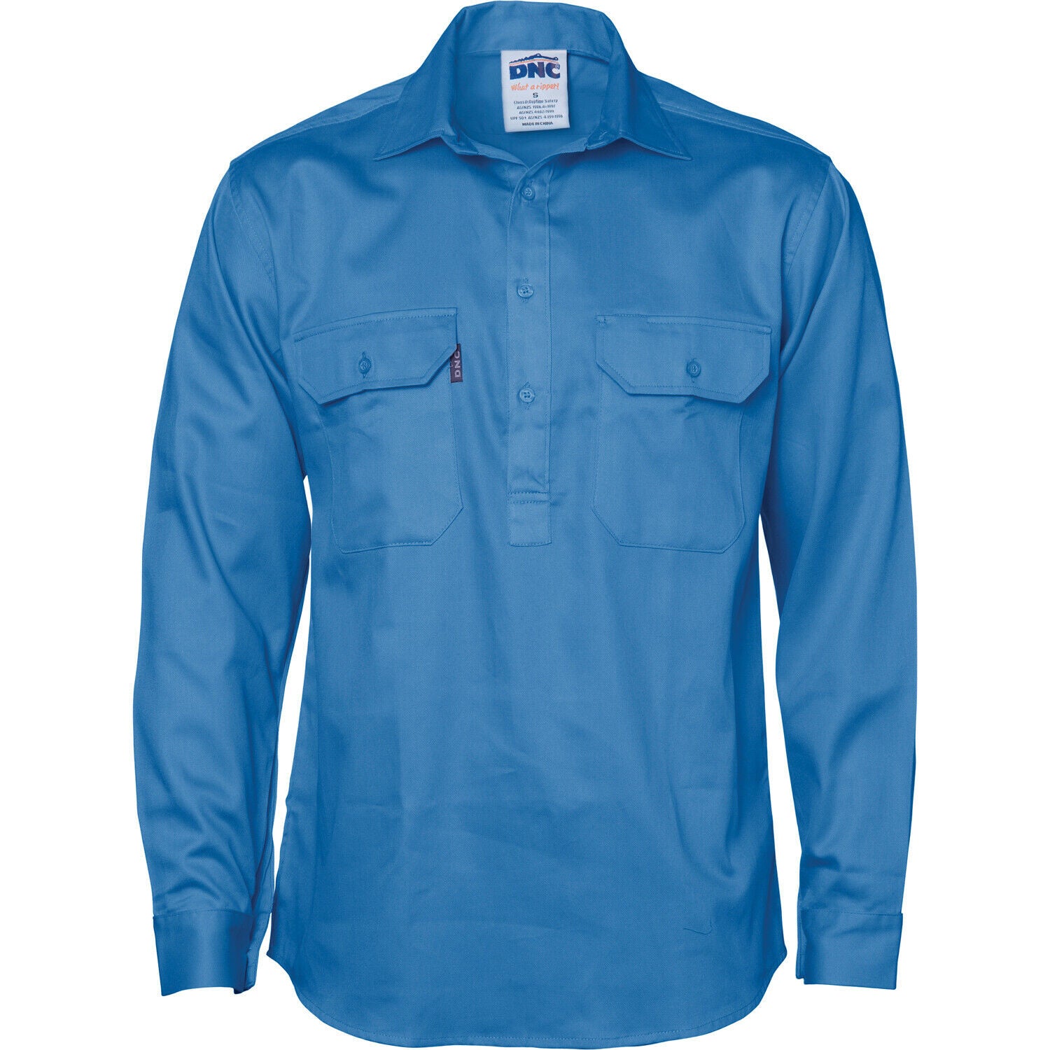 DNC Workwear Close Front Cotton Drill Long Sleeve Shirt Comfortable Work 3204-Collins Clothing Co