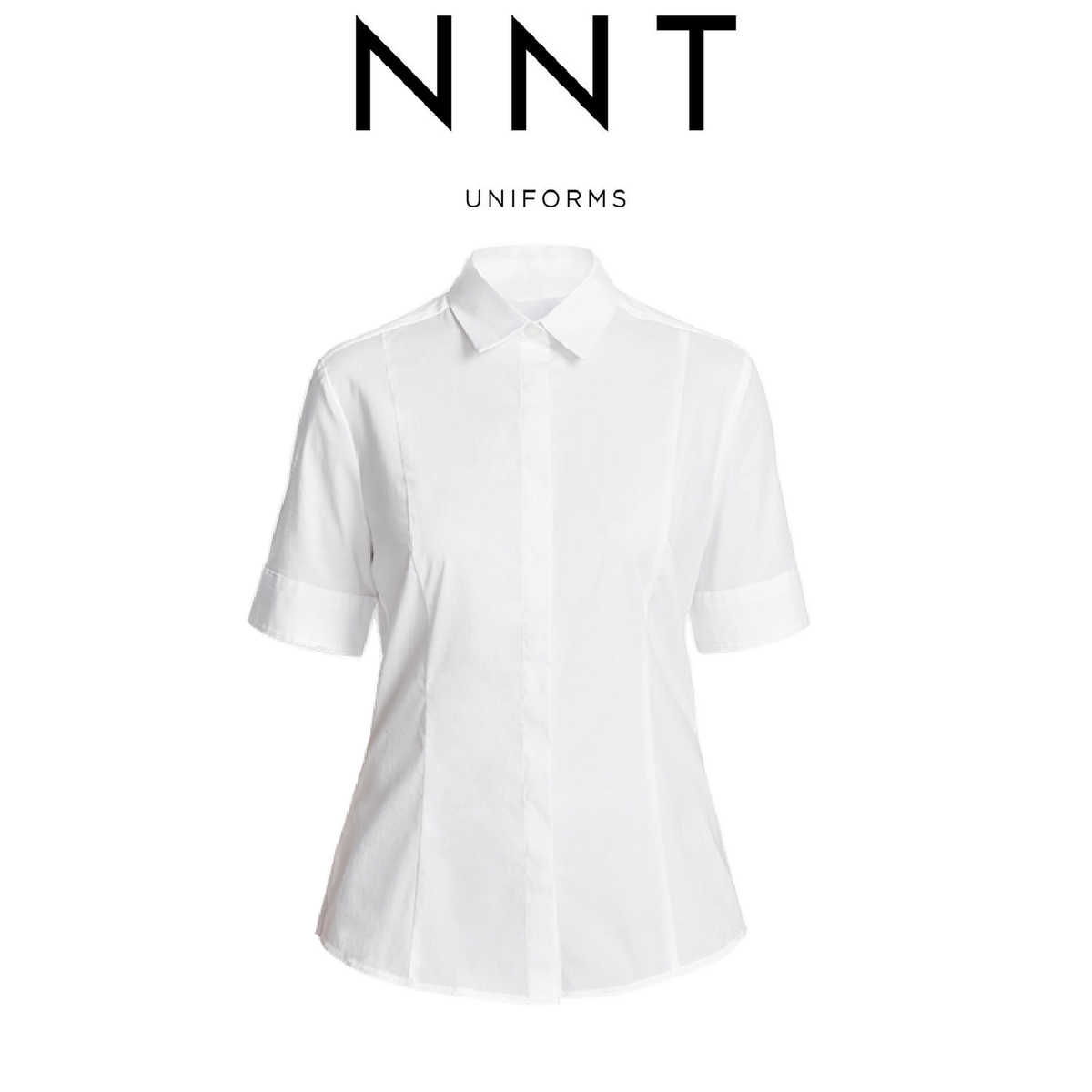 NNT Womens Short Sleeve Shirt Formal Styled Comfy Modern Slimline Collar CATU7M