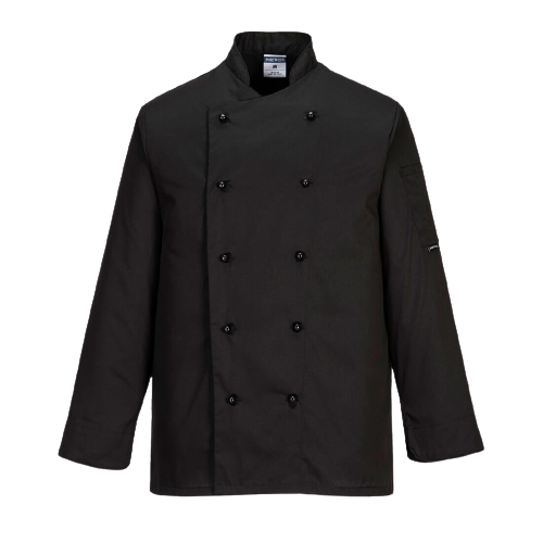 Portwest Somerset Chefs Jacket Mandarin Collar Reversible Front Jacket C834-Collins Clothing Co