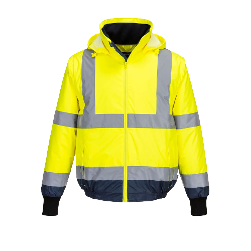 Portwest Hi-Vis Essential 2-in-1 Bomber Jacket with tape Reflective Safety MJ464-Collins Clothing Co