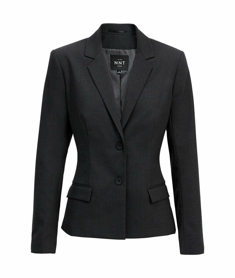 NNT Womens Formal Stretch Wool Blend 2 Button Mid Length Jacket Business CAT1BA-Collins Clothing Co