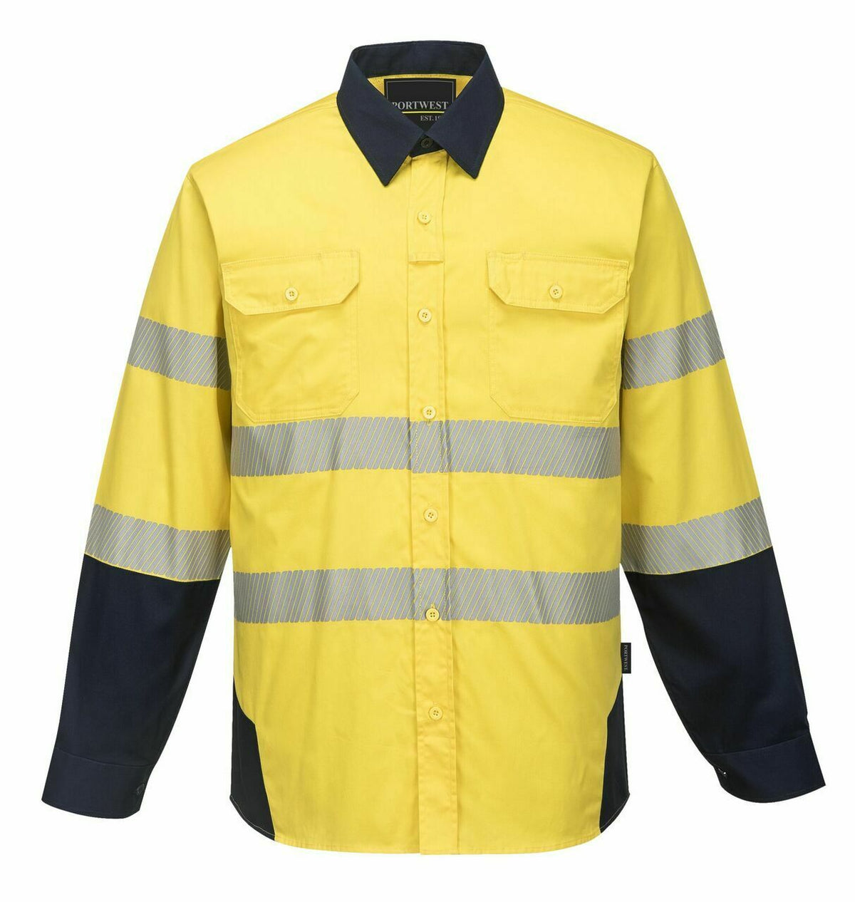 Portwest Mens PW3 Shirt Hi-Vis Tex Pro Reflective Lightweight Work Cotton PW372-Collins Clothing Co