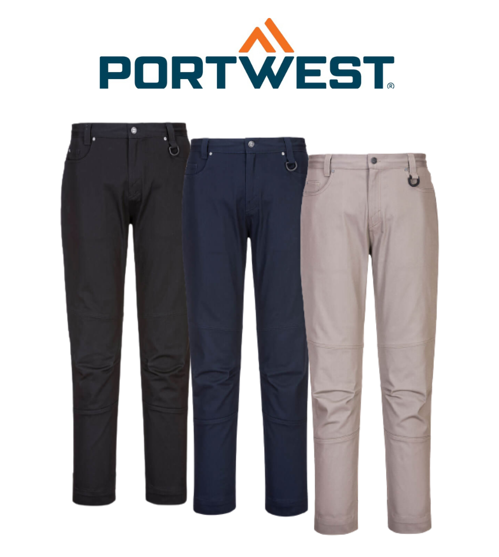 Portwest Slim fit Stretch Work Pants Comfortable Straight Pant MP708