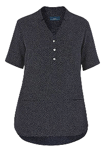 NNT Womens Silvi Spot Print S/S Tunic  V Neck Short Sleeve Blouse CAT9XP-Collins Clothing Co