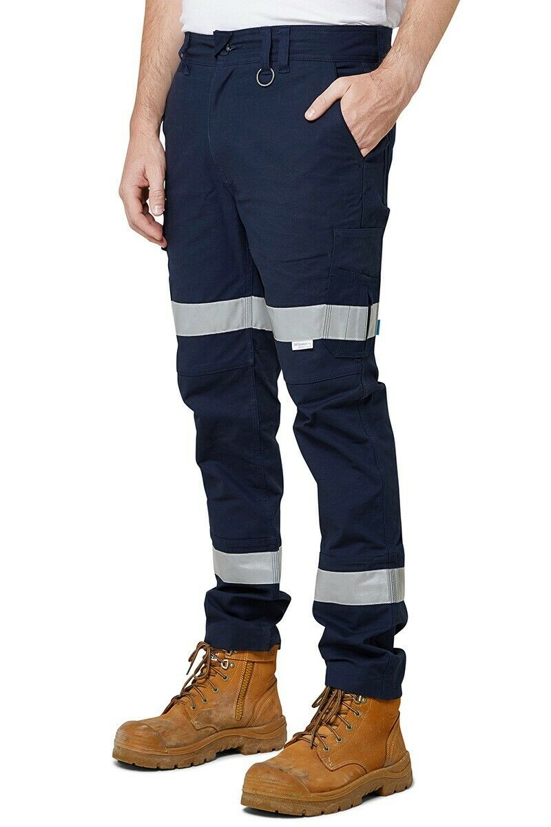 Mens Elwood Work Road Pants Stretch Canvas Phone Pocket Taped Safety Slim EWD106-Collins Clothing Co
