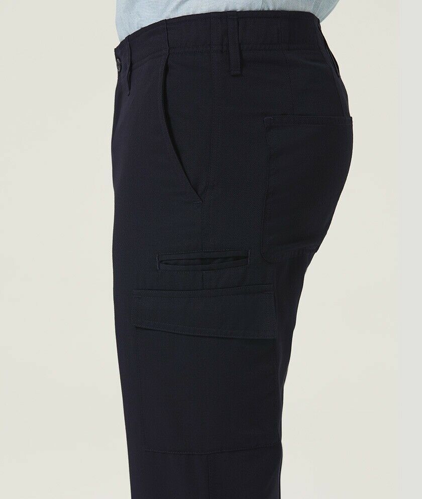 Mens NNT P/V Gaberdine Flex Waist Cargo Pants Navy Slim Leg Business Work CATCKH-Collins Clothing Co