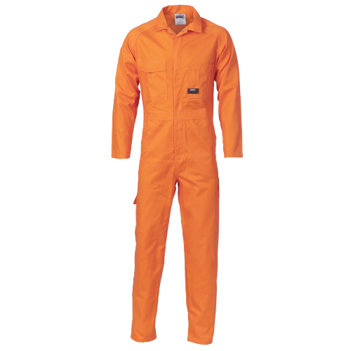 DNC Workwear Mens Cotton Drill Coverall Hi Vis Work Safety Sun Protection 3101