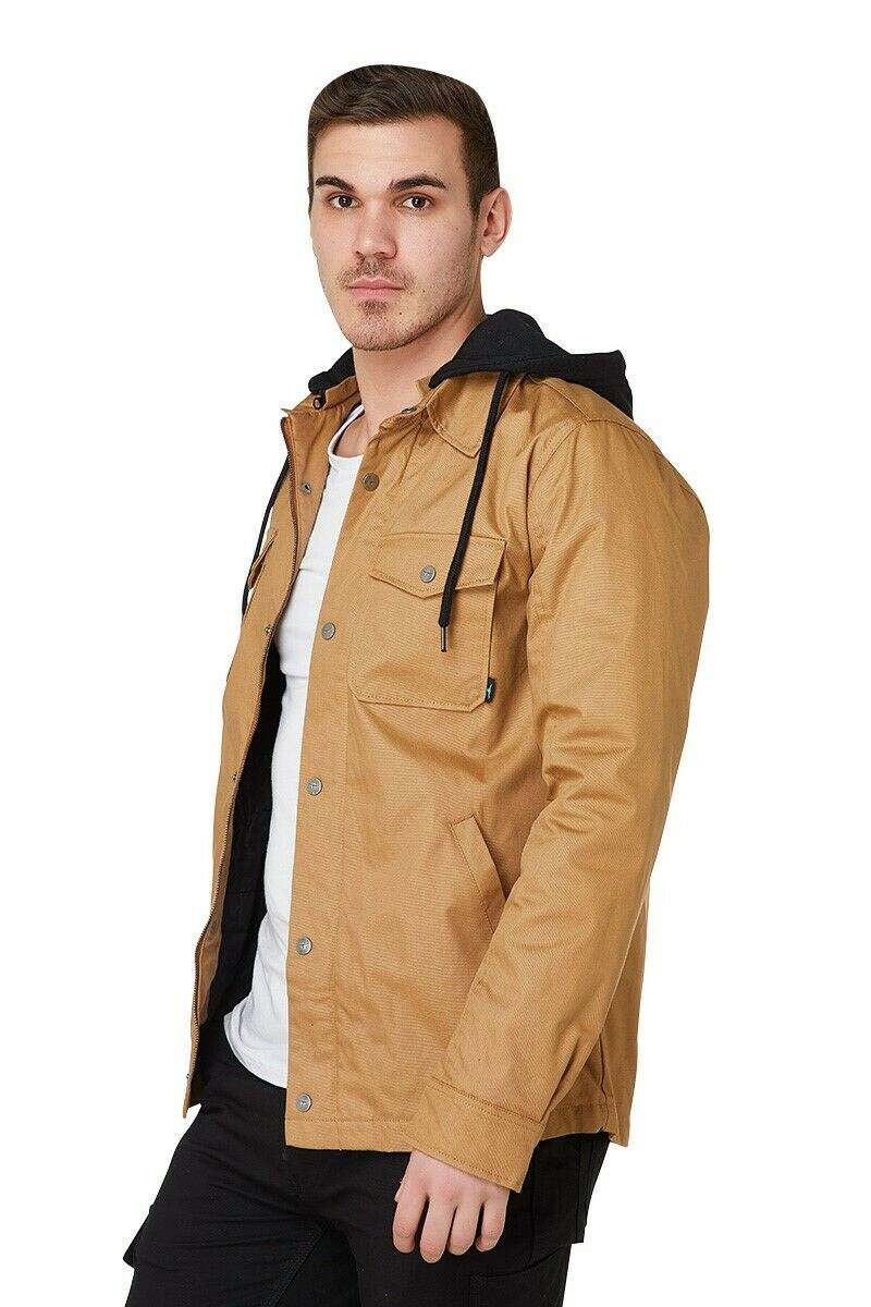 Elwood Mens Utility Jacket Coated Cotton Polar Fleece Lightweight Work EWD401-Collins Clothing Co