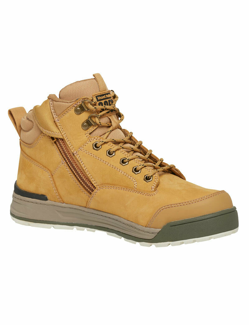 Hard Yakka 3056 Lace Zip Leather Work Safety Boots Memory Foam Protect Y60200-Collins Clothing Co