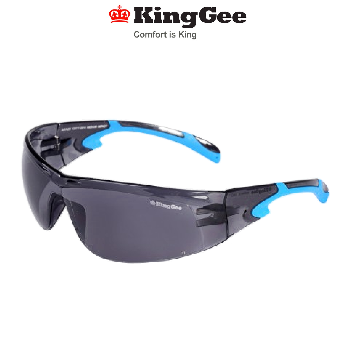 KingGee Unisex Drill Smoke Grey Work Safety Glasses Clear Lens K99073