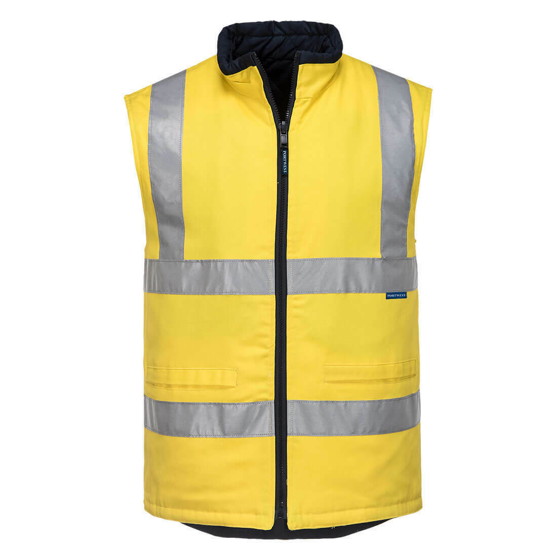Portwest Men Hi-VisTex 100% Cotton Reversible Vest Reflective Safety Work MV278