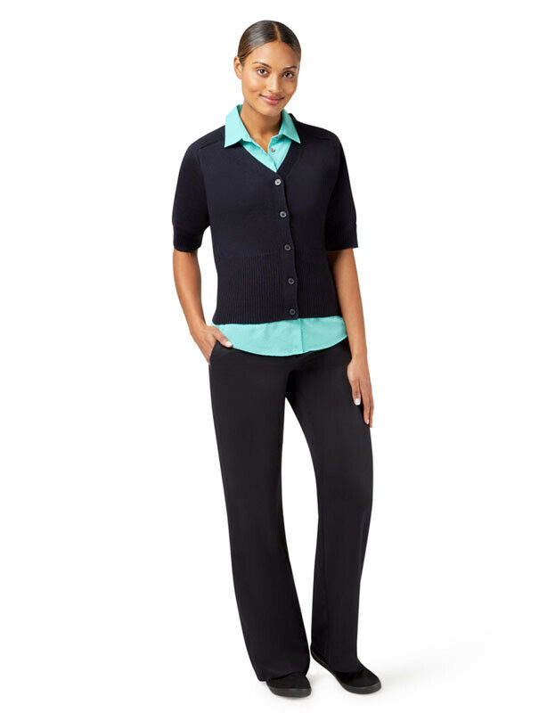 NNT Womens Wool Rich Short Sleeve Rib Trim Cardigan Business Body Warmer CAT5BJ-Collins Clothing Co