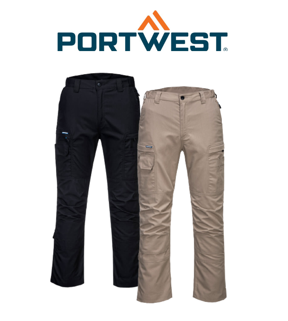 Portwest KX3 Ripstop Pants Slim Fit Multi Function Pocket Tapered Pant T802