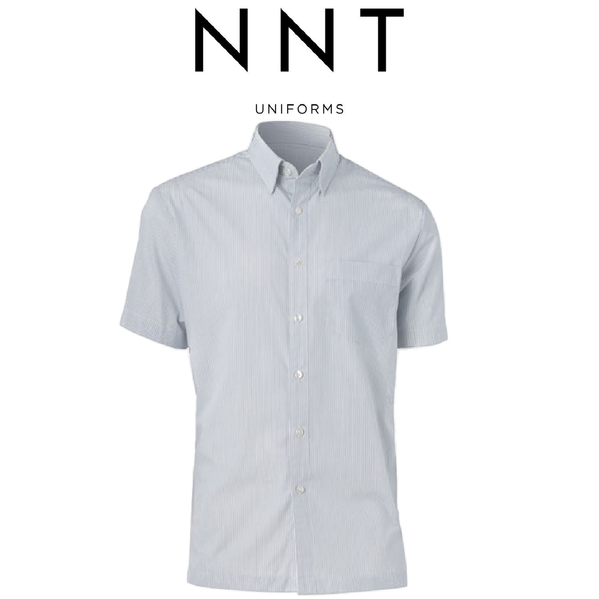 NNT Mens Cotton Shirt Fine Stripe Short Sleeve Cutaway Collar Business CATD78