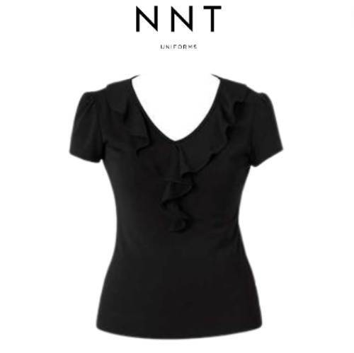 NNT Womens Matt Jersey Cap Sleeve Ruffle T-Top Classic Fitter Shirt CAT48F