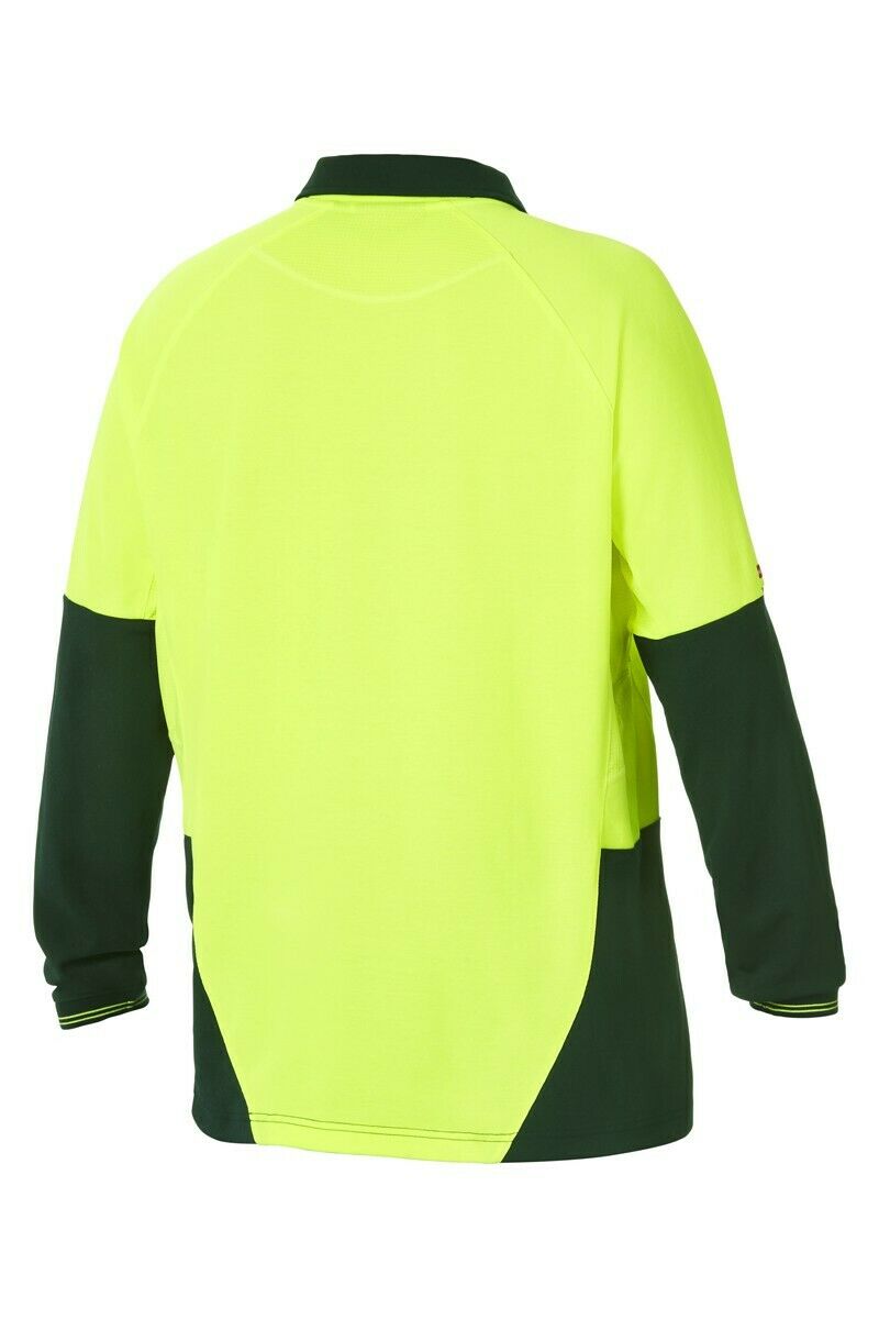 Hard Yakka Koolgear Hi-Vis Summer Long Sleeve Vent Polo Shirt Work Y11389