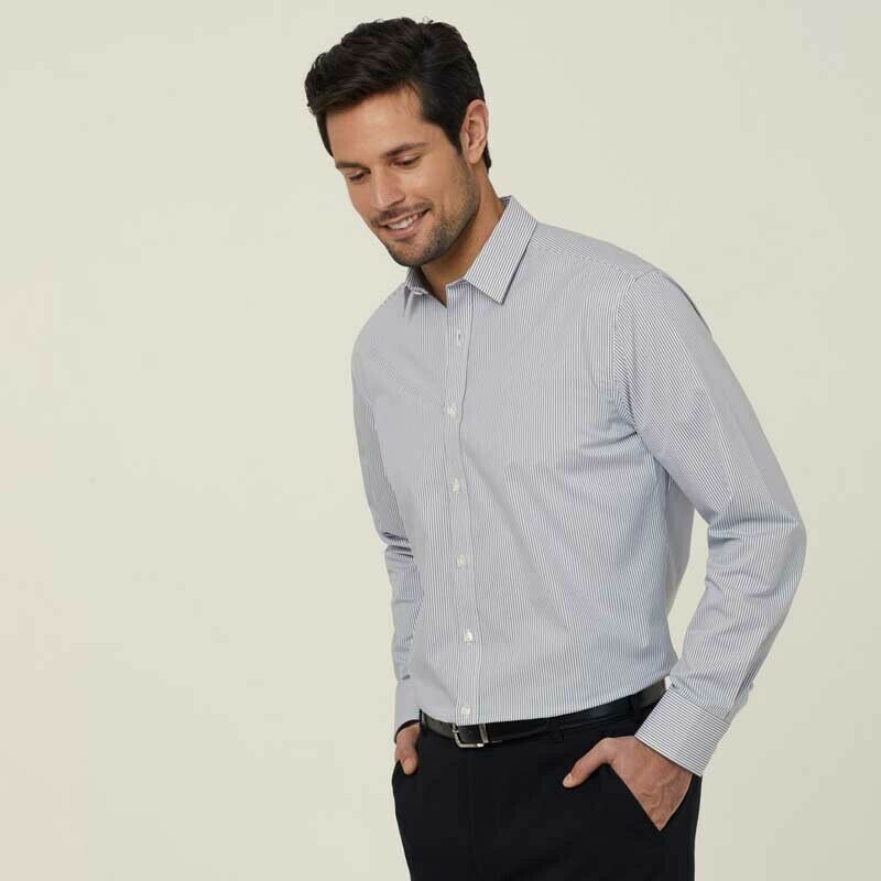 NNT Mens Avignon Stripe Long Sleeve Shirt Casual Regular Fit Business CATJD9-Collins Clothing Co