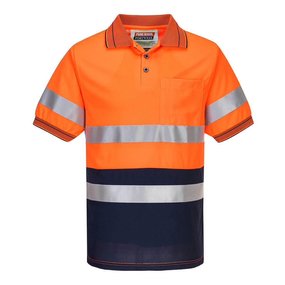 Portwest Mens Prime Mover Short Sleeve Micro Mesh Polo Taped Hi-Vis Work MP510-Collins Clothing Co