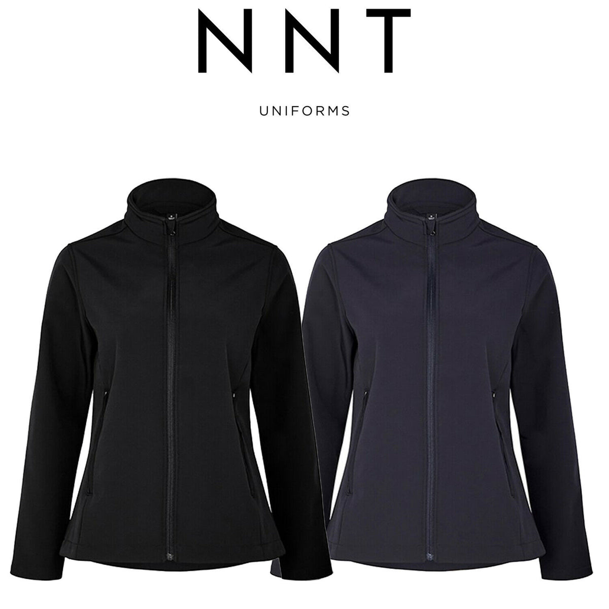 Womens NNT Warm Fleece Ladies Bonded Fleece Zip Jacket Black Navy CAT1ET