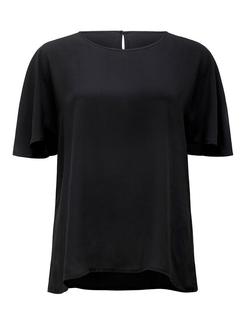 NNT Women Soft Georgette Cape Blouse Short Sleeve Cap Sleeve Formal Shirt CATU2S-Collins Clothing Co