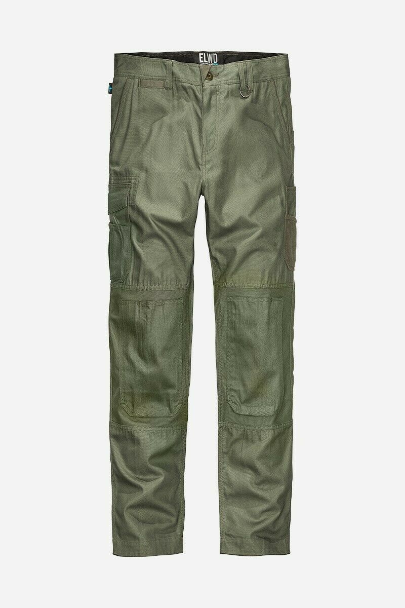Mens Elwood Work Utility Pants Knee Panels Canvas Tradie Phone Pocket EWD101-Collins Clothing Co