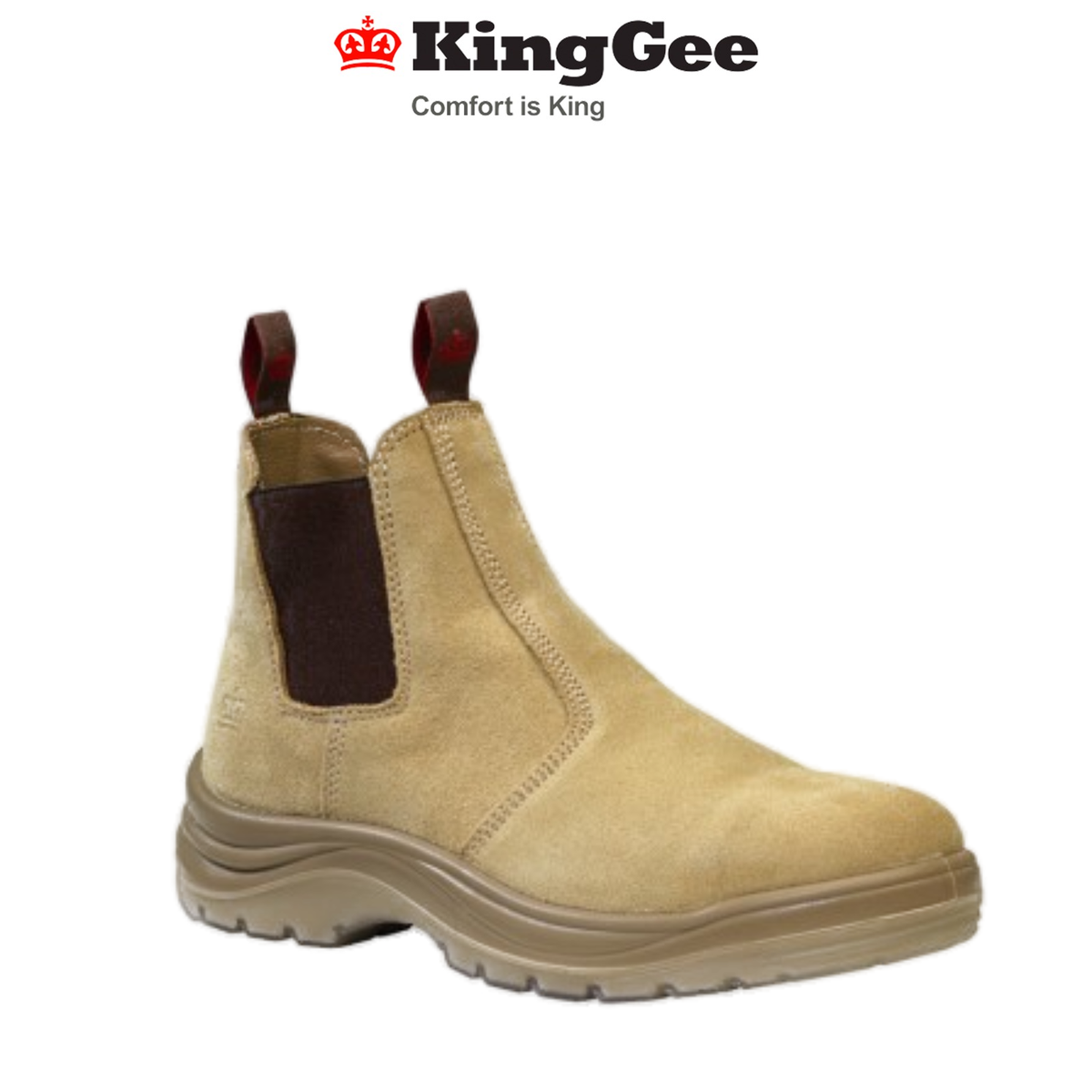 KingGee Mens Flinders Suede Work Boots Steel Safety Cap Heat Resistant K25180