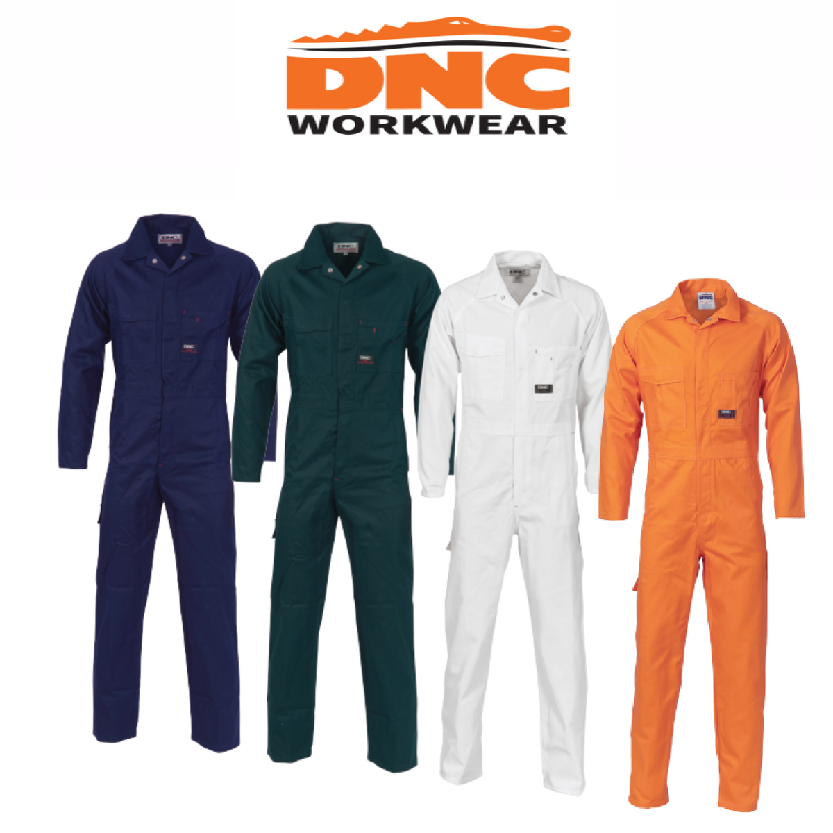 DNC Workwear Mens Cotton Drill Coverall Hi Vis Work Safety Sun Protection 3101