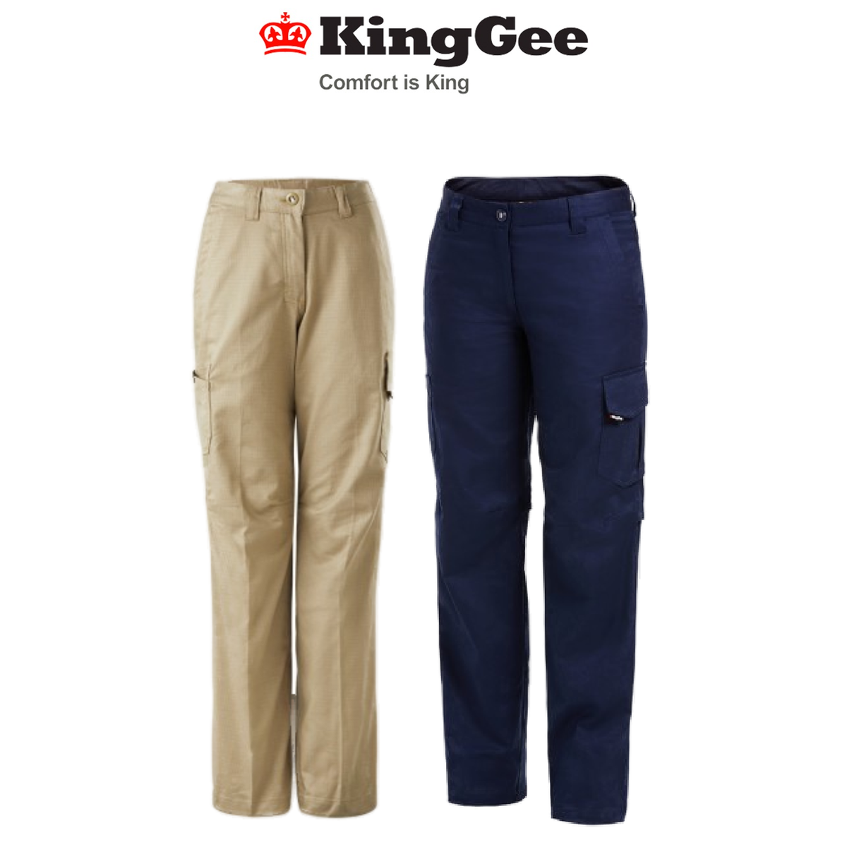 KingGee Womens Workcool 2 Pants Contoured Fit Work Safety Comfy Ripstop K43820