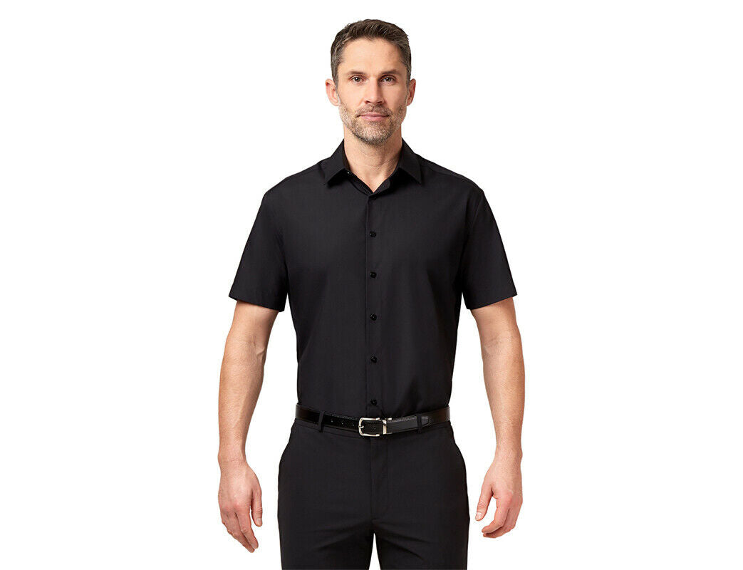NNT Mens Business Shirt Poplin Short Sleeve Cotton Blend Formal Shirt CATJ8X-Collins Clothing Co