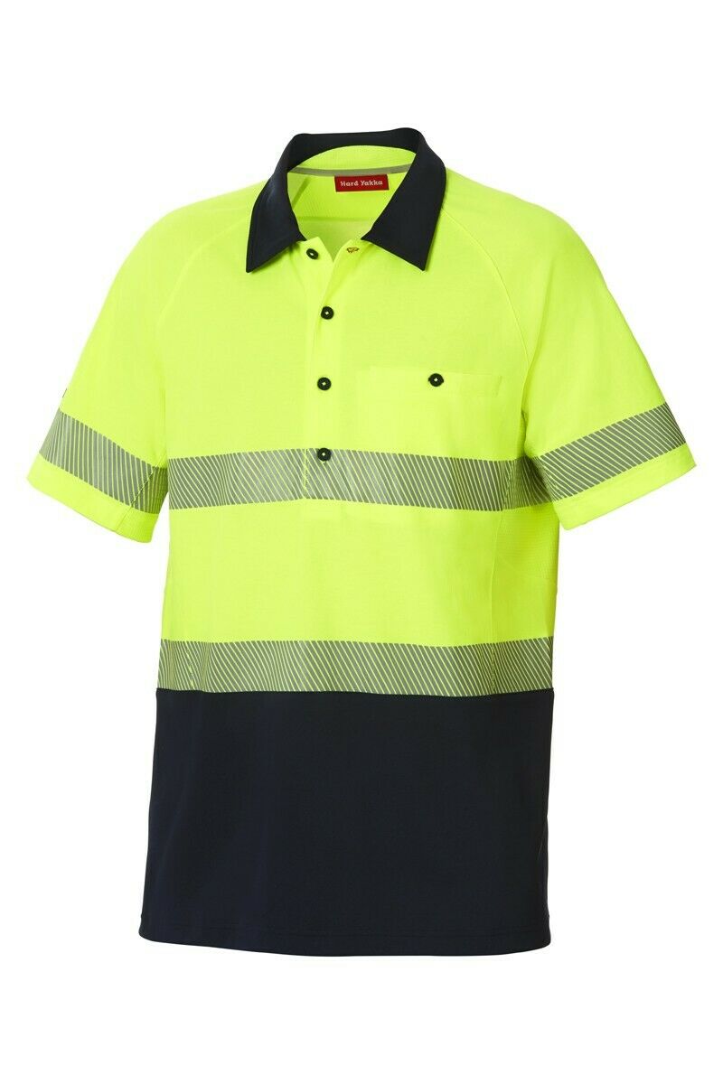 Hard Yakka Koolgear Hi-Vis Short Sleeve Polo Light 2 Tone Work Shirt Y11383